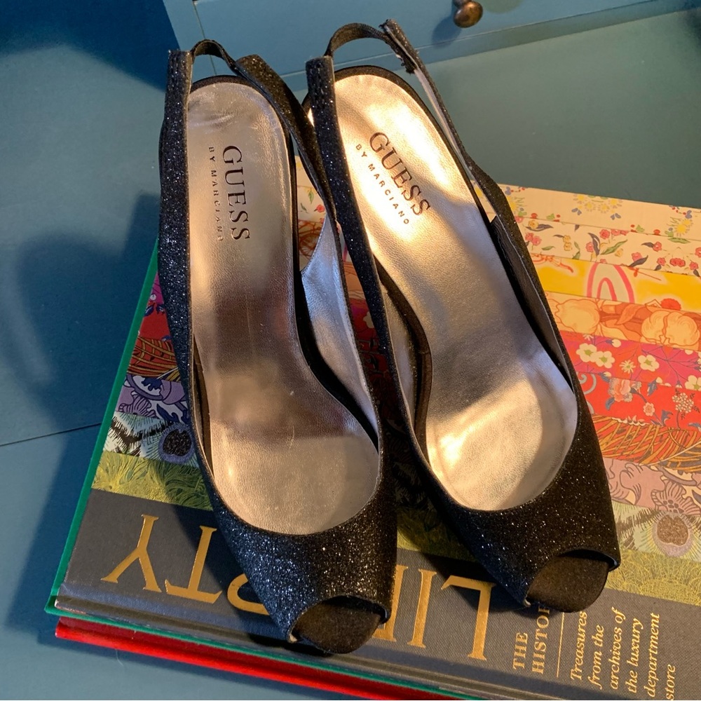 Guess Black Glitter Heels
